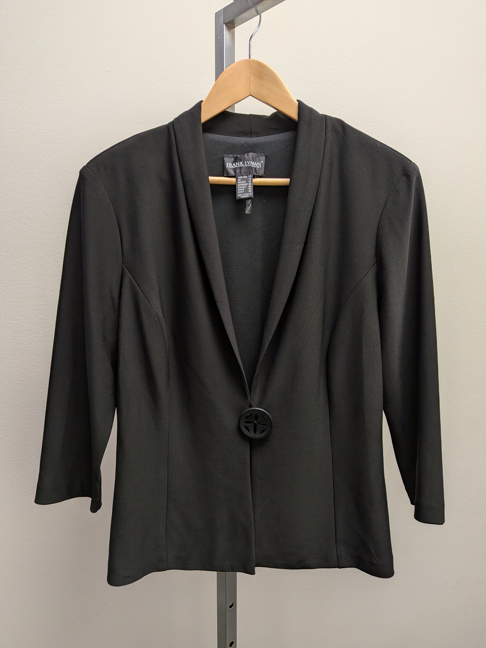 Frank Lyman Design Black Shawl Collar Single-Button Blazer